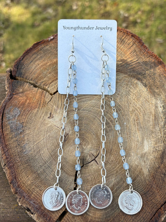 Canadian Dime earrings (2 strands)