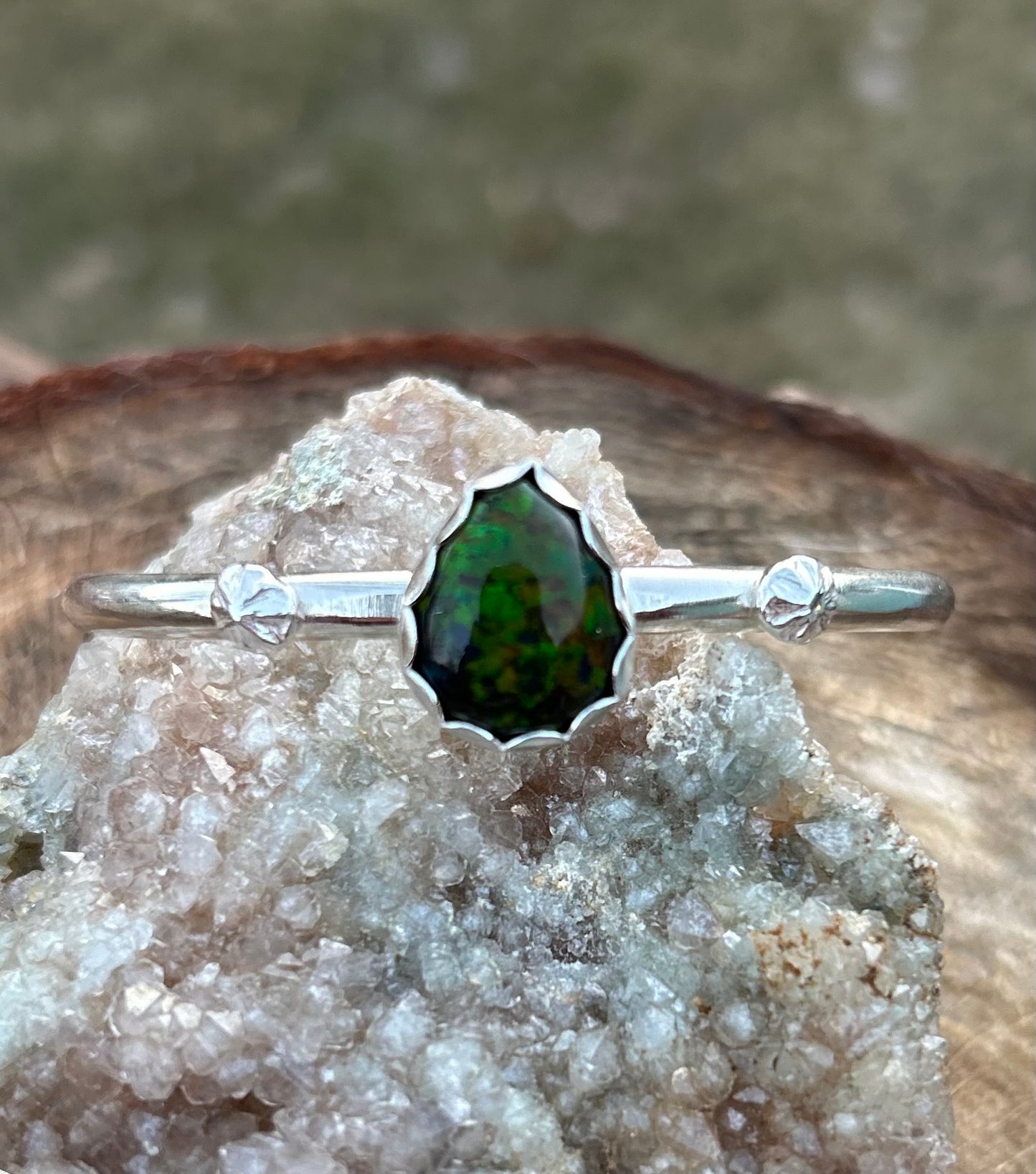 Aura Opal and Silver Bracelet (sm/med)