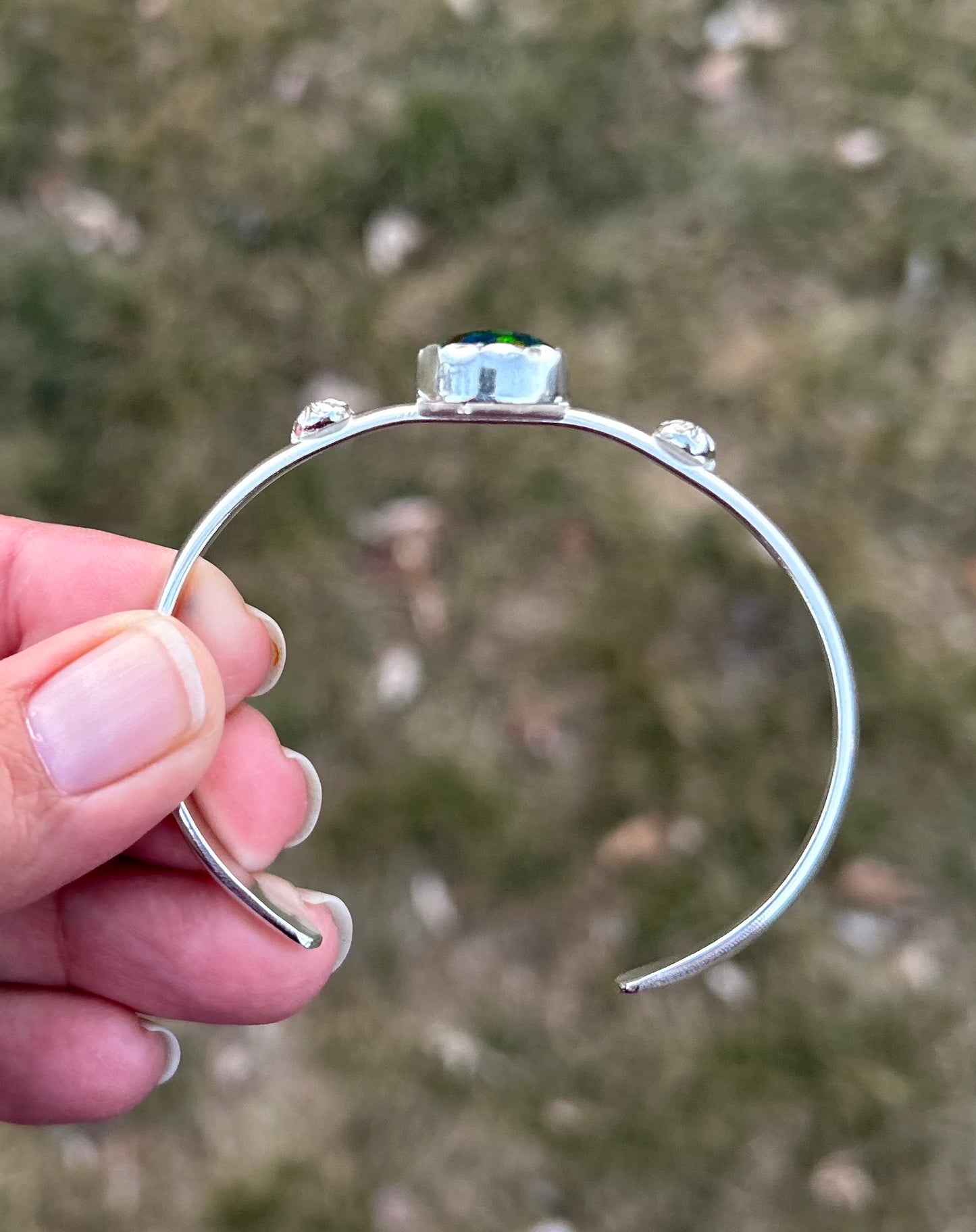 Aura Opal and Silver Bracelet (sm/med)