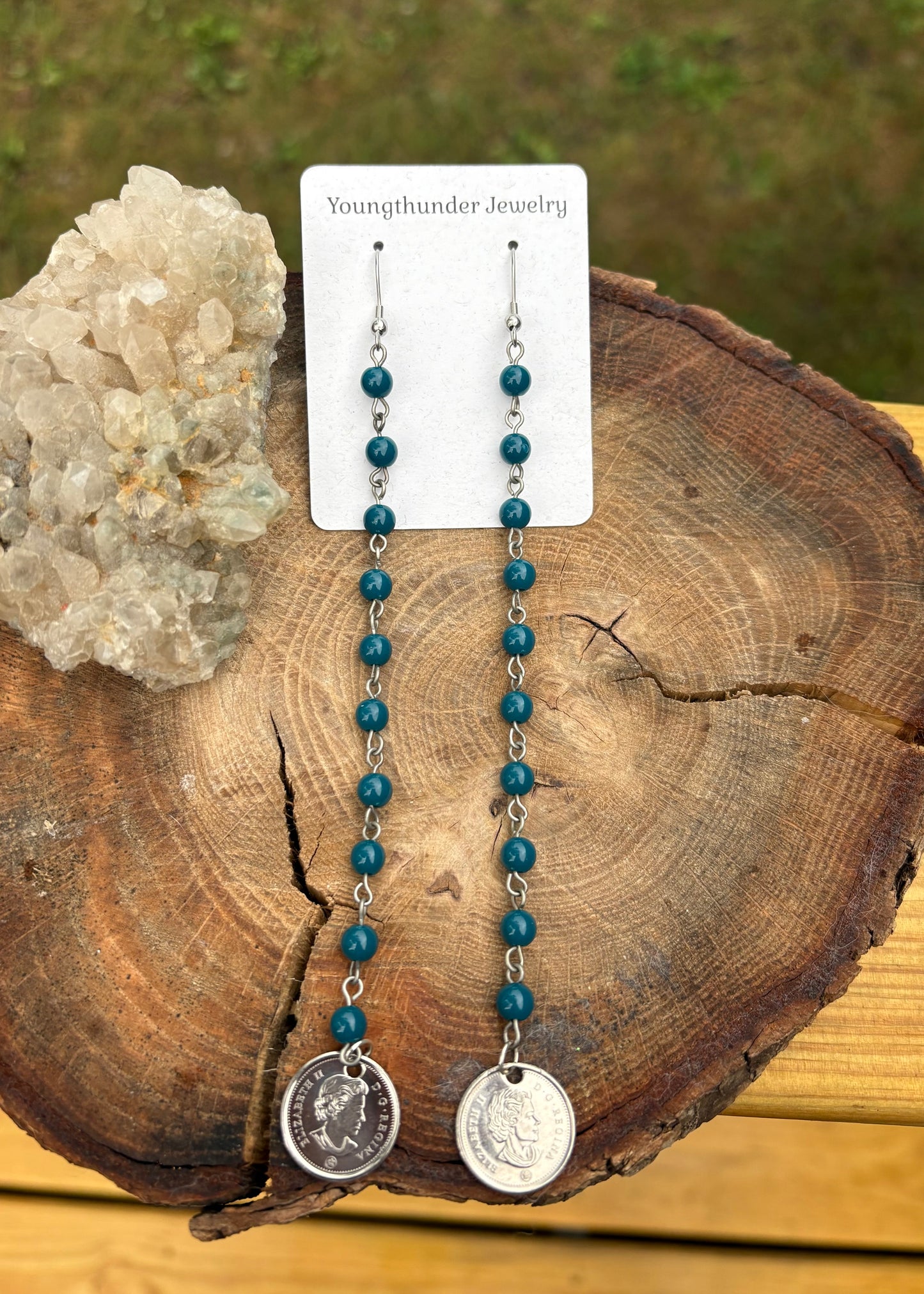 Single Strand Coin Earrings
