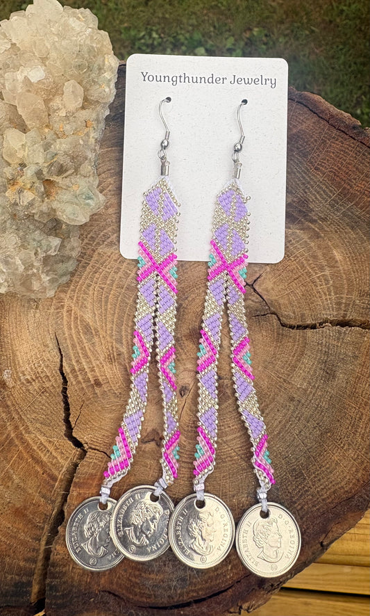 Silver and Paaxge Earrings