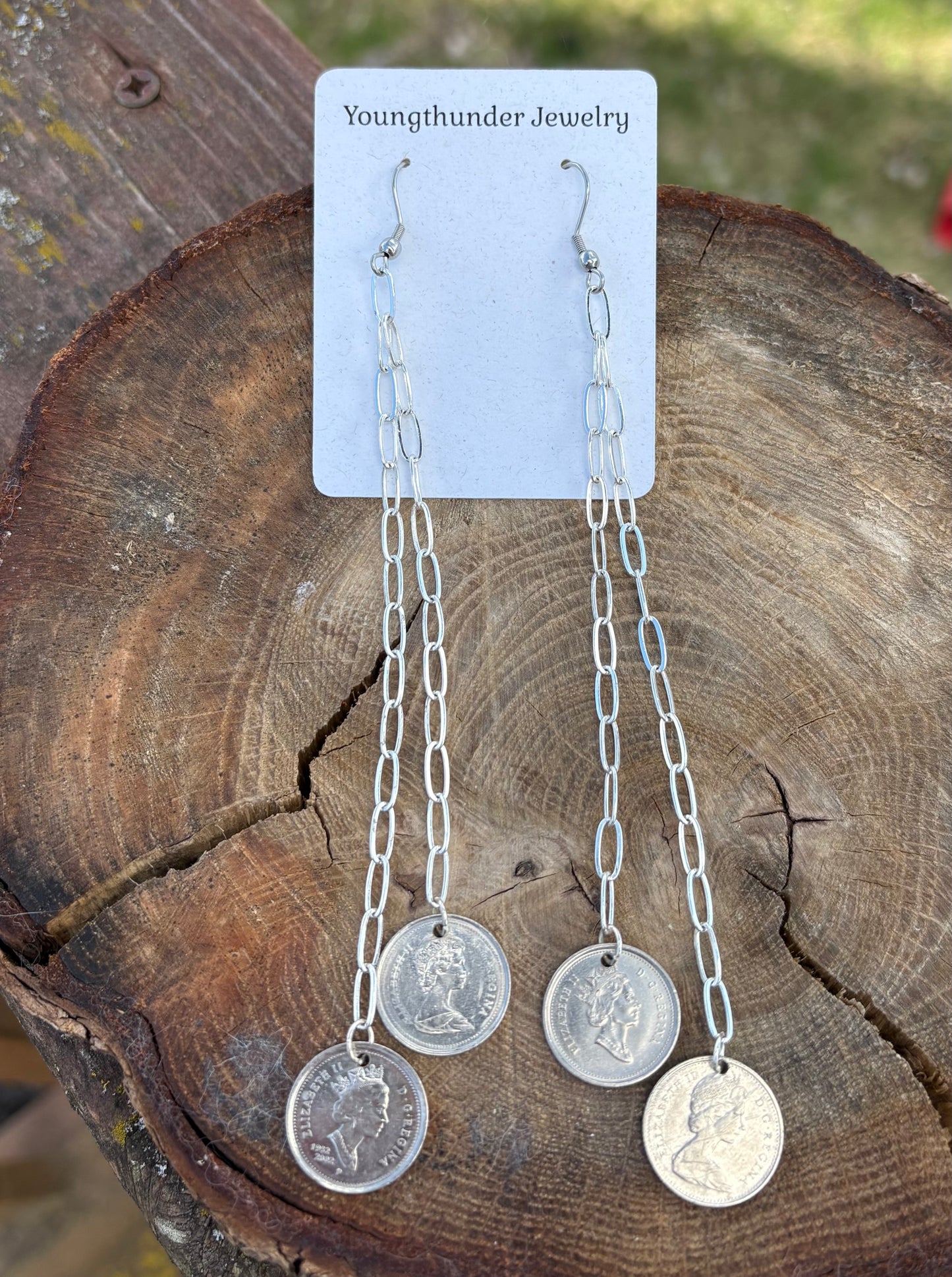 Canadian Dime earrings (2 strands)