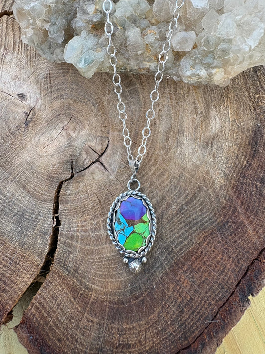 Purple and Green Mojave Turquoise necklace