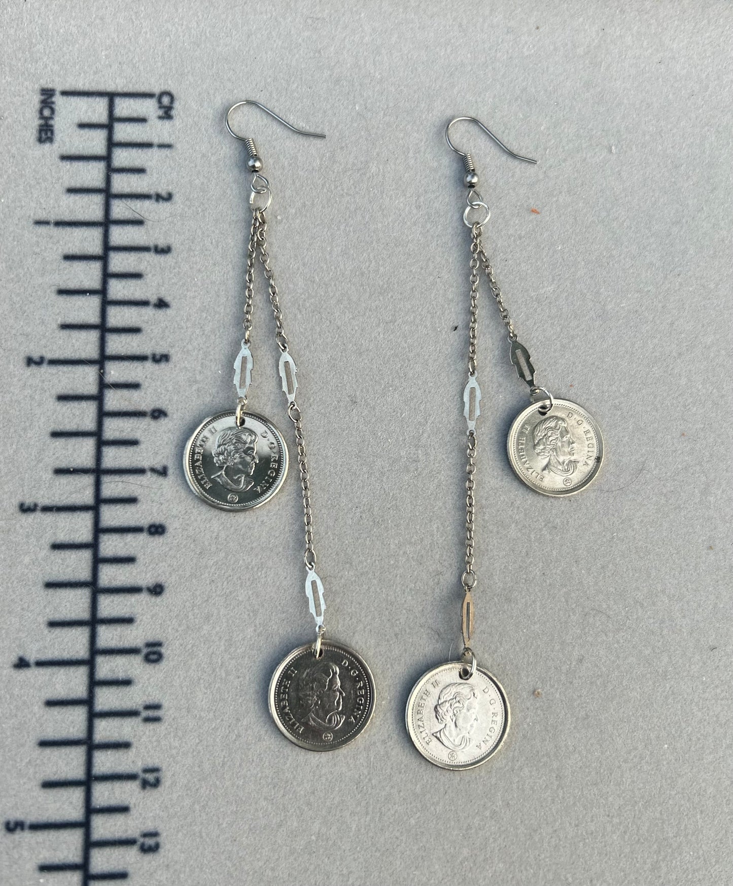 Canadian Dime earrings (2 strands)