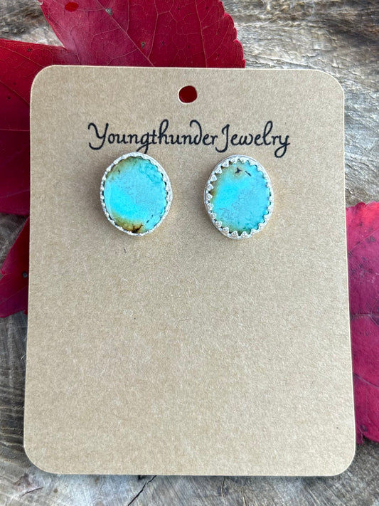 Hubei Turquoise Stud Earrings