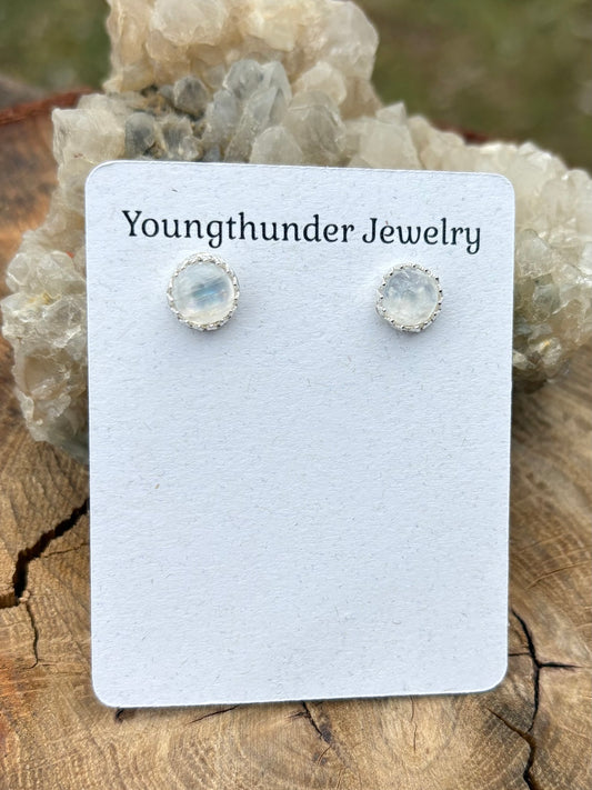 Moonstone Stud Earrings