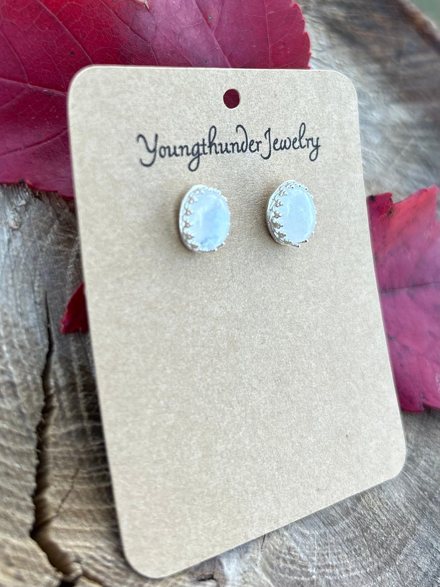 Moonstone Stud Earrings