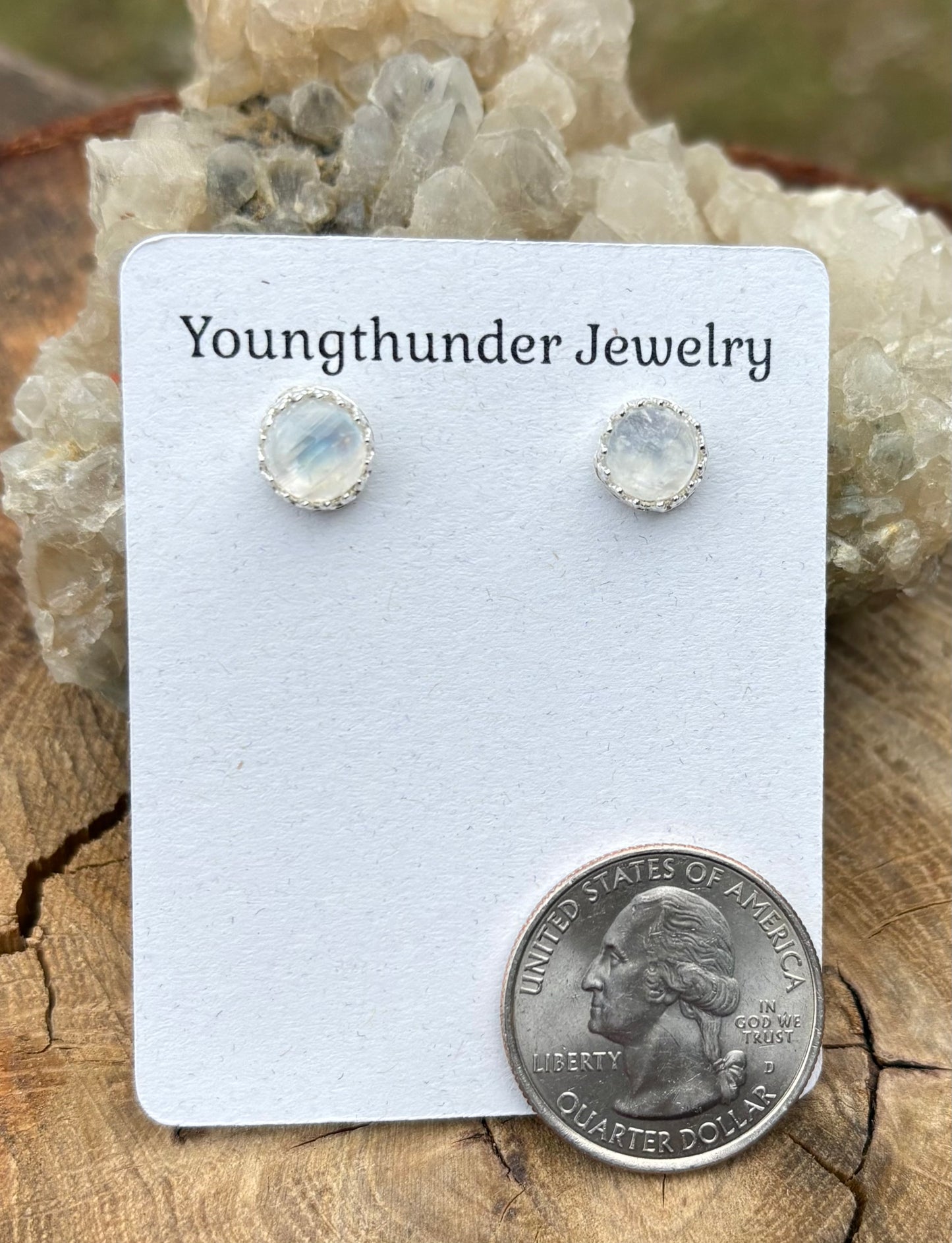 Moonstone Stud Earrings