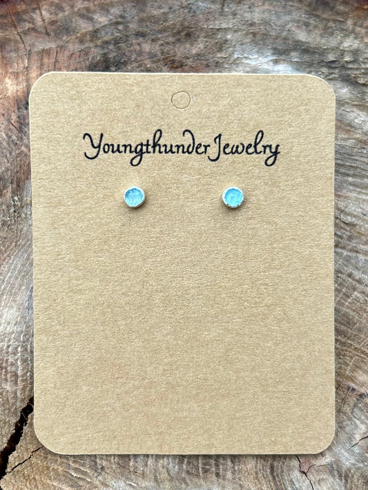 Aquamarine petite stud earrings