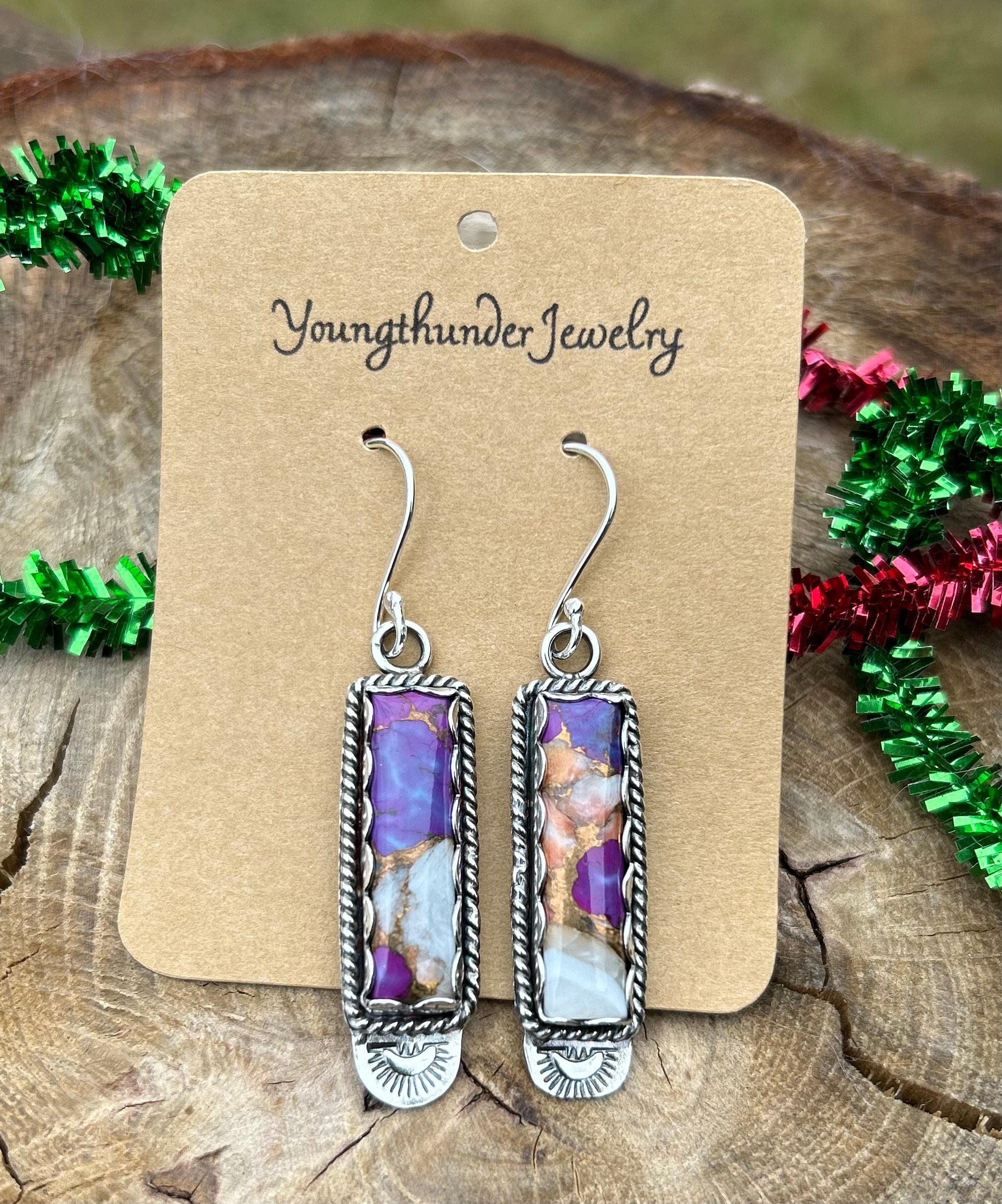 Purple spiny oyster on sale earrings