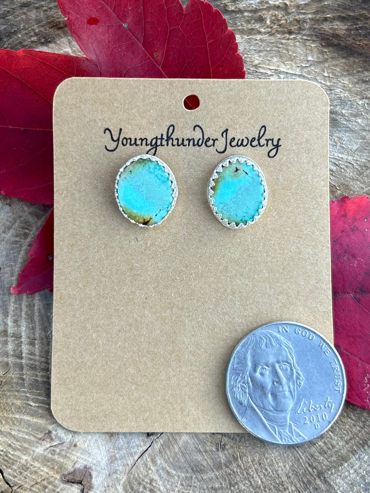 Hubei Turquoise Stud Earrings