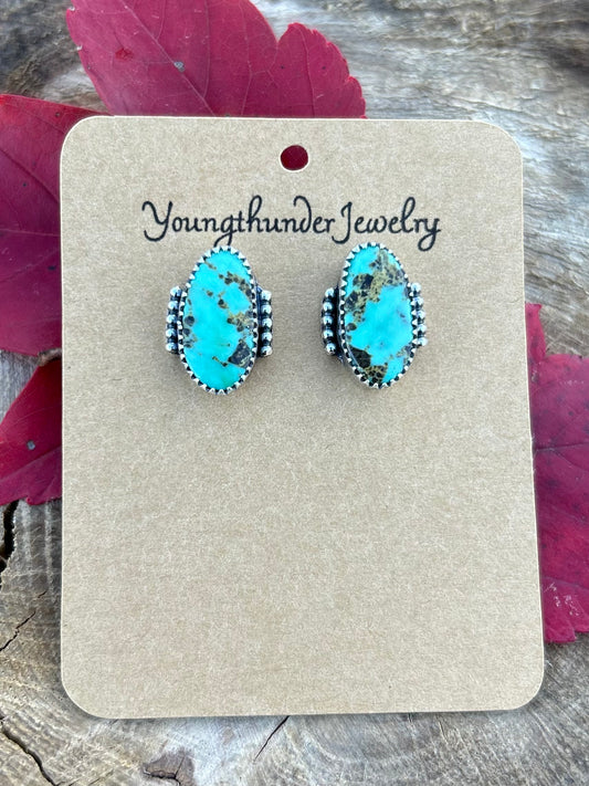 Kingman Turquoise Stud Earrings