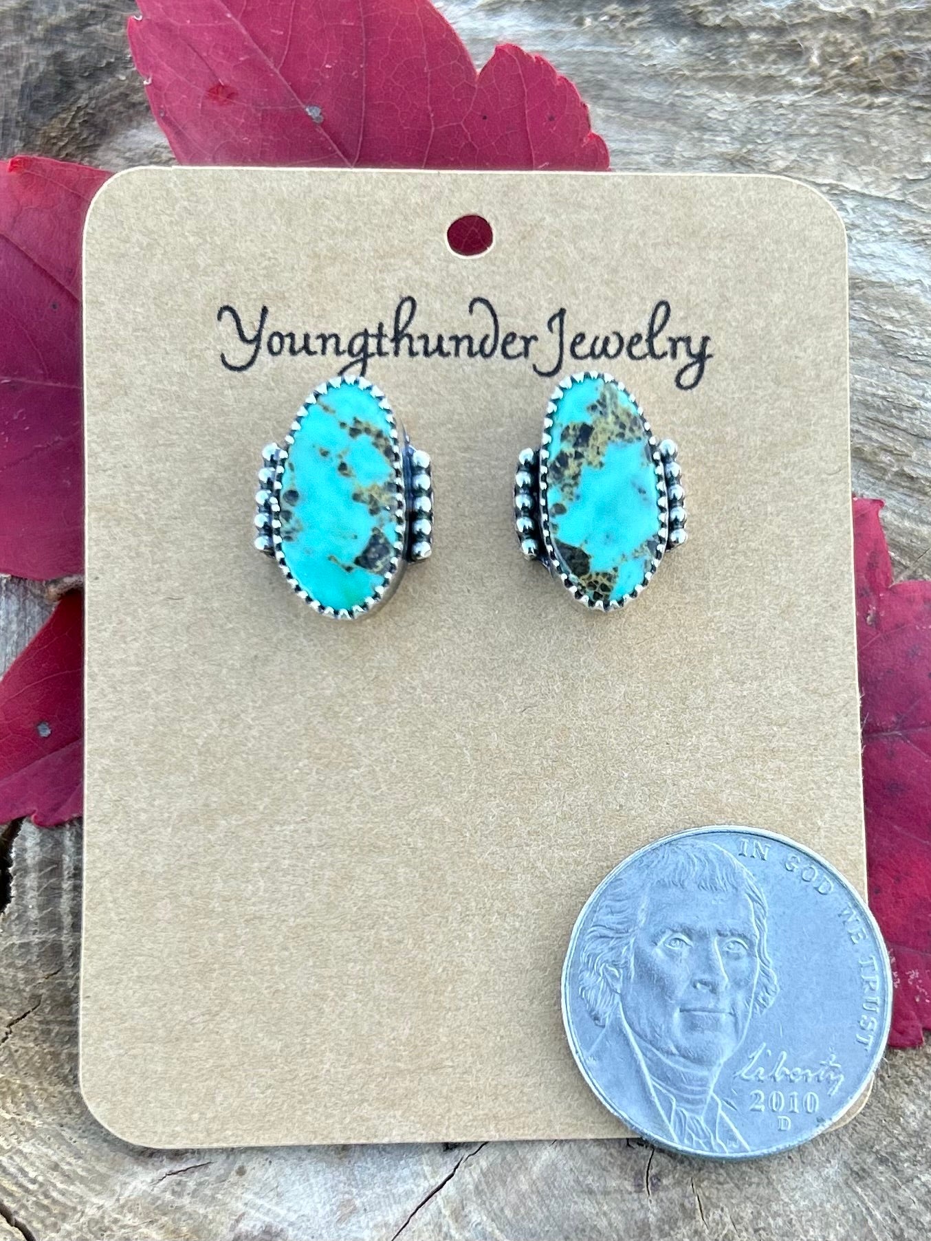 Kingman Turquoise Stud Earrings