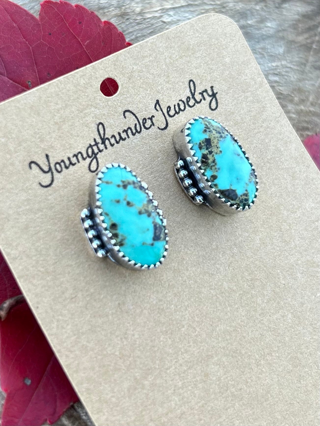 Kingman Turquoise Stud Earrings