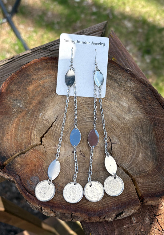 Canadian Dime earrings (2 strands)
