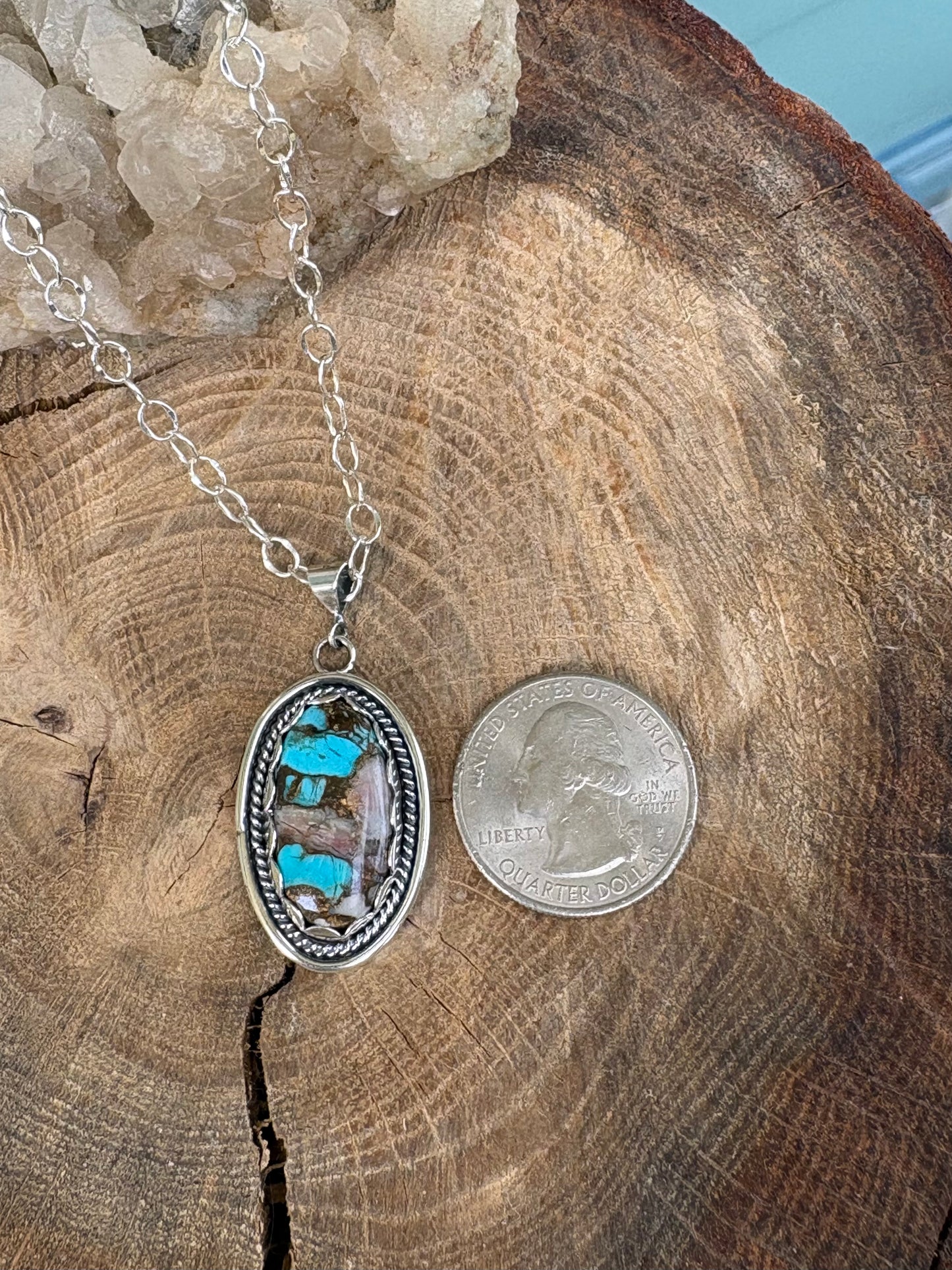 Pink Peruvian Opal and Turquoise Necklace