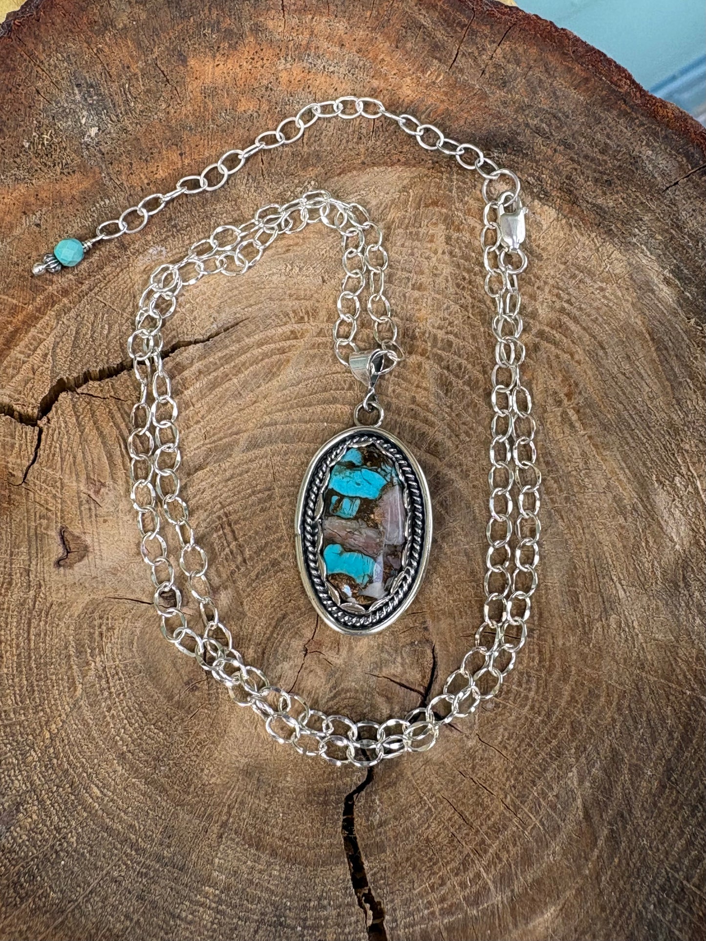 Pink Peruvian Opal and Turquoise Necklace