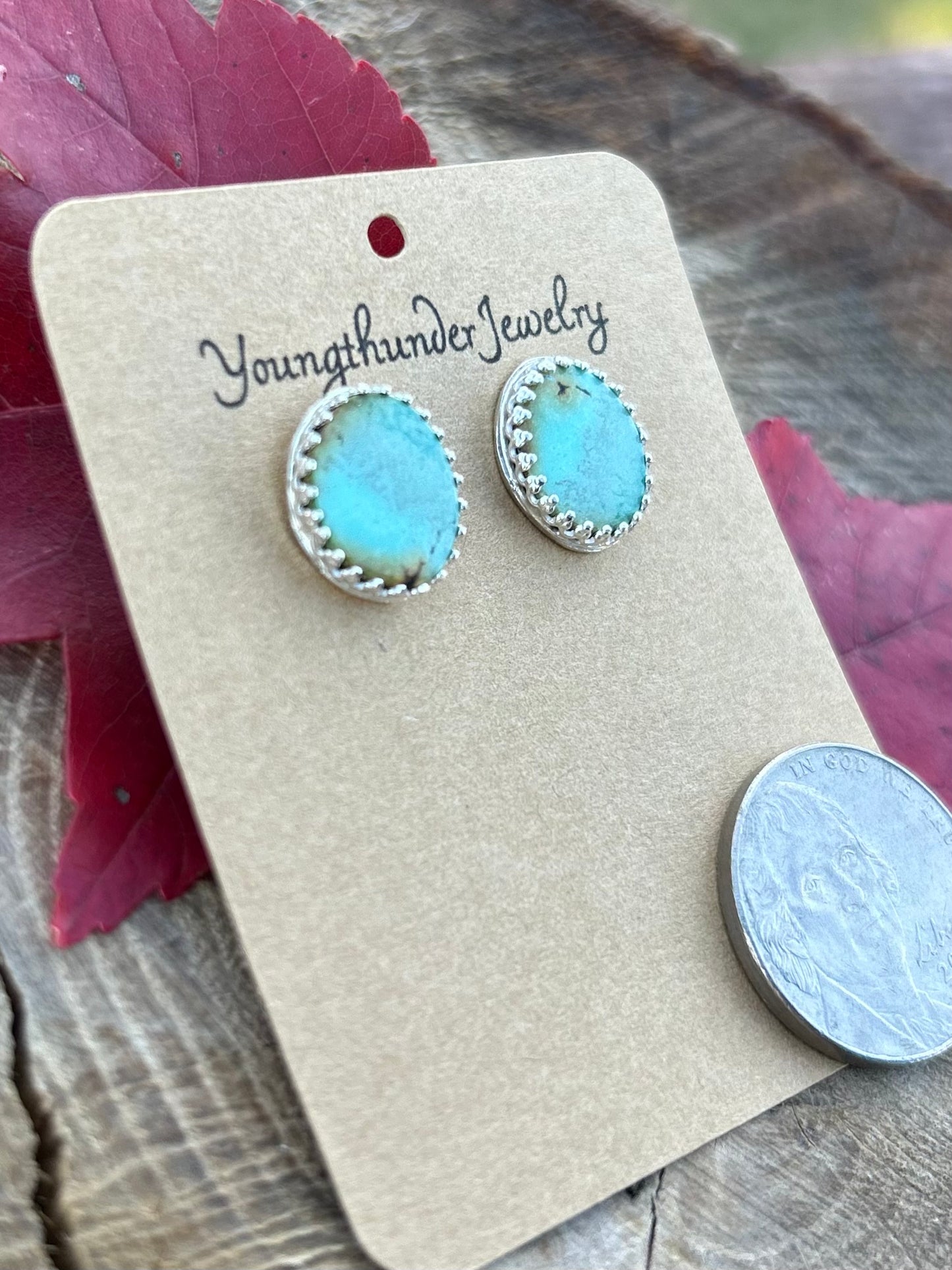 Hubei Turquoise Stud Earrings