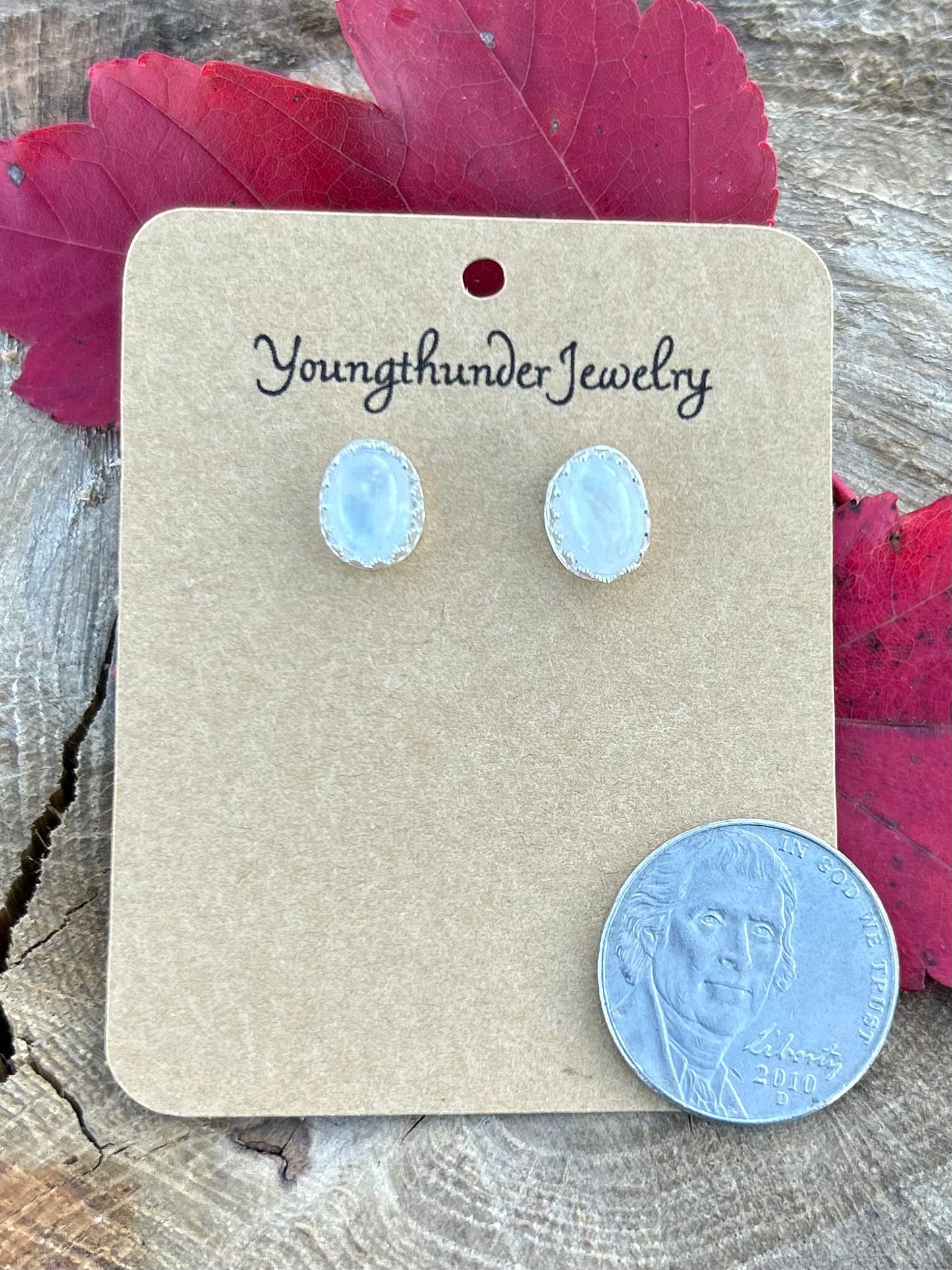 Moonstone Stud Earrings