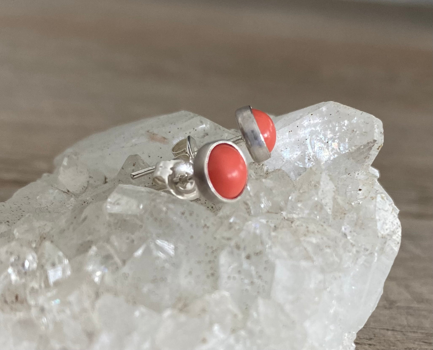 Coral Stud Earrings