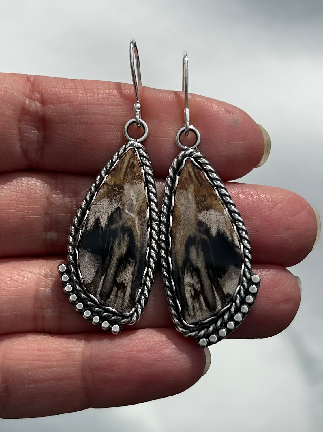 Petrified Wood Earrings