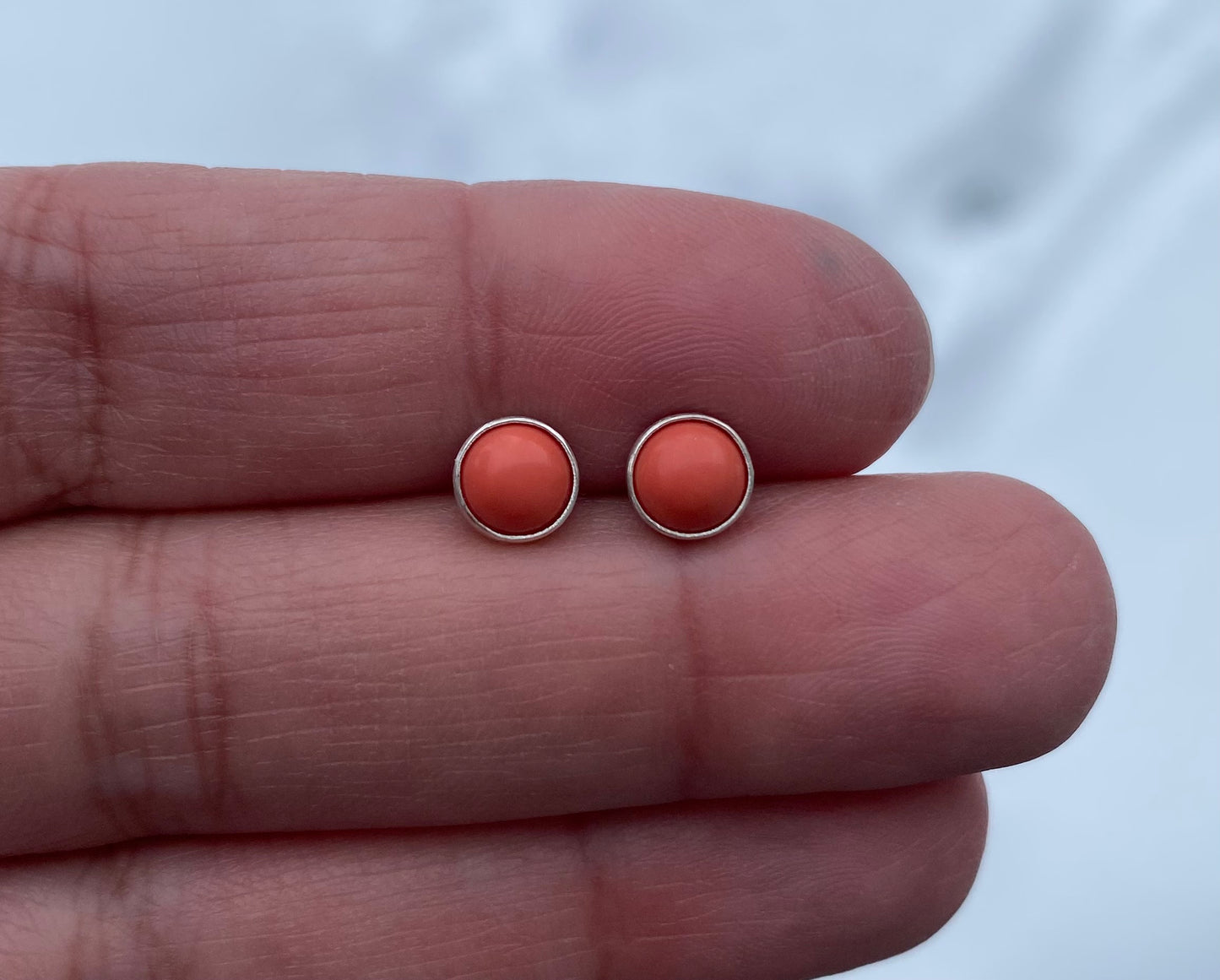 Coral Stud Earrings